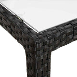 Tavolo Giardino 150x90x75 cm Vetro Temperato e Polyrattan Nero