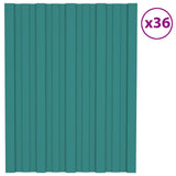 Pannello per tetto 36 pcs Verde 60 x 45 cm Acciaio zincato