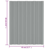 Pannello per tetto 36 pcs Grigio 60 x 45 cm Acciaio zincato