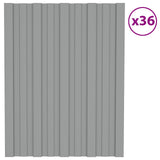 Pannello per tetto 36 pcs Grigio 60 x 45 cm Acciaio zincato