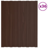 Pannello per tetto 36 pcs Marrone 60 x 45 cm Acciaio zincato