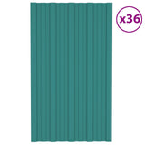 Pannello per tetto 36 pcs Verde 80 x 45 cm Acciaio zincato