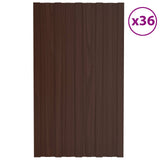Pannello per tetto 36 pcs Marrone 80 x 45 cm Acciaio zincato