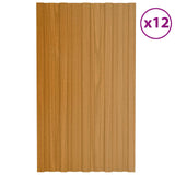 Pannello per tetto 12 pcs Naturale 80 x 45 cm Acciaio zincato