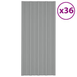 Pannello per tetto 36 pcs Grigio 100 x 45 cm Acciaio zincato