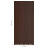 Pannello per tetto 36 pcs Marrone 100 x 45 cm Acciaio zincato