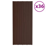 Pannello per tetto 36 pcs Marrone 100 x 45 cm Acciaio zincato