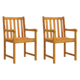 Sedie da giardino 2 pcs Naturale Legno di Acacia Massello