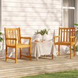 Sedie da giardino 2 pcs Naturale Legno di Acacia Massello