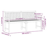 Panchine da giardino 1-Numero di posti 180 x 55,5 x 90 cm