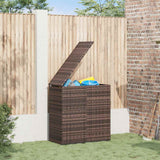 Contenitore da Giardino in Rattan PE 100x49x103,5 cm Marrone