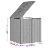 Contenitore da Giardino in Rattan PE 100x97,5x104 cm Grigio