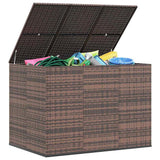 Contenitore da Giardino in Rattan PE 145x100x103 cm Marrone