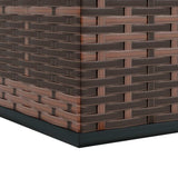 Contenitore da Giardino in Rattan PE 145x100x103 cm Marrone