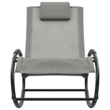 Lettino Prendisole con Cuscino in Acciaio e Textilene Grigio