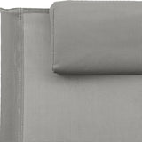 Lettino Prendisole con Cuscino in Acciaio e Textilene Grigio