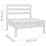 Set Divani da Giardino 4 pz Bianco in Legno Massello di Pino