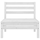 Set Divani da Giardino 4 pz Bianco in Legno Massello di Pino