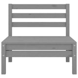 Set Divani da Giardino 3 pz Grigio in Legno Massello di Pino