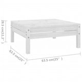 Set Salotto da Giardino 8 pz in Legno Massello di Pino Bianco