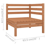 Set Salotto da Giardino 6 pz in Legno Massello di Pino ambra