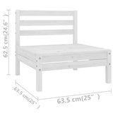 Set Salotto da Giardino 10 pz Bianco in Legno Massello di Pino