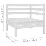 Set Salotto da Giardino 13 pz in Legno Massello di Pino Bianco
