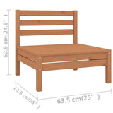 Set Salotto da Giardino 12 pz in Legno Massello di Pino ambra