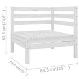 Set Salotto da Giardino 13 pz in Legno Massello di Pino Bianco