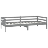 Divano Letto con Materasso 90x200 cm Grigio in Legno di Pino