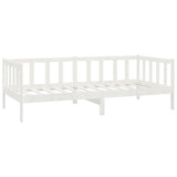 Divano Letto con Materasso 90x200 cm Bianco in Legno di Pino