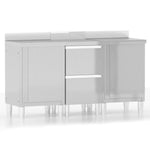 Mobili da cucina commerciali 3 pz in acciaio inox