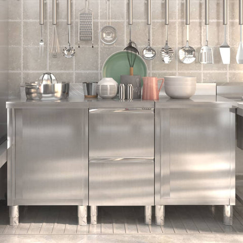 Mobili da cucina commerciali 3 pz in acciaio inox