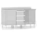 Mobili da cucina commerciali 3 pz in acciaio inox