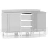 Mobili da cucina commerciali 3 pz in acciaio inox