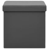 Sgabello con Contenitore Pieghevole Grigio in PVC