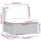 Set Divani da Giardino 4 pz con Cuscini in Polyrattan Nero