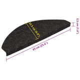 Tappetini Autoadesivi per Scale 15 pz 65x22,5x3,5 cm Antracite