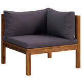 Set Divani da Giardino 11 pz con Cuscini in Massello di Acacia