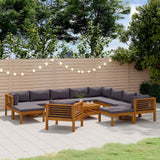 Set Divani da Giardino 12 pz con Cuscini in Massello di Acacia