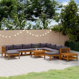 Set Divani da Giardino 12 pz con Cuscini in Massello di Acacia