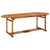 Set da Pranzo da Giardino 9 pz 220x90x75 cm Massello di Acacia
