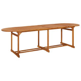 Set da Pranzo da Giardino 11 pz 280x90x75 cm Massello di Acacia