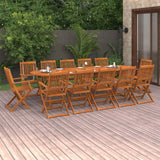 Set da Pranzo da Giardino 13 pz 280x90x75 cm Massello di Acacia