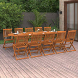 Set da Pranzo da Giardino 11 pz 280x90x75 cm Massello di Acacia