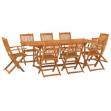 Set da Pranzo da Giardino 9 pz 220x90x75 cm Massello di Acacia