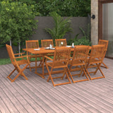 Set da Pranzo da Giardino 9 pz 220x90x75 cm Massello di Acacia