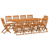 Set da Pranzo da Giardino 11 pz 220x90x75 cm Massello di Acacia