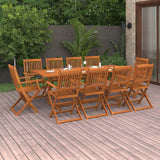 Set da Pranzo da Giardino 11 pz 220x90x75 cm Massello di Acacia