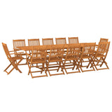 Set da Pranzo da Giardino 13 pz 280x90x75 cm Massello di Acacia